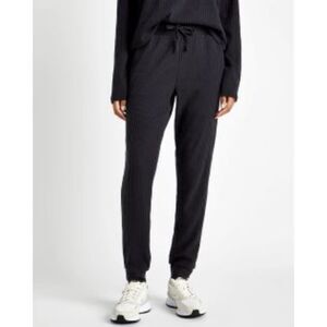 Splendid London Rib Jobber Pants Pockets Drawstring Relaxed Black Size Medium